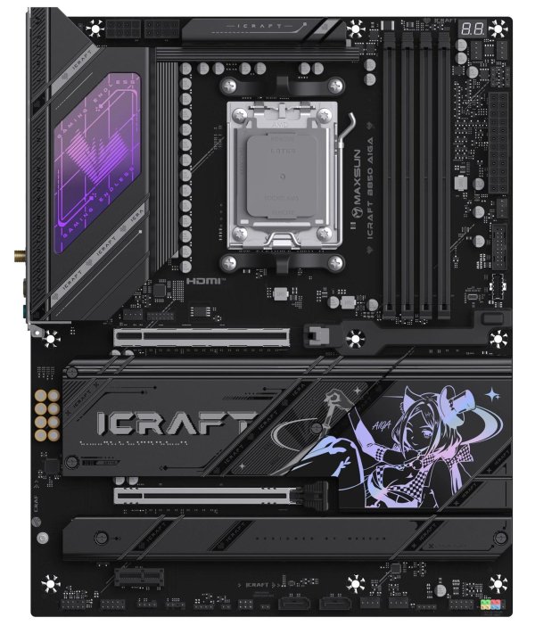 银铺子配资 铭瑄分享其首款 ATX 规格 AM5 主板 iCraft B850 瑷珈官方渲染图